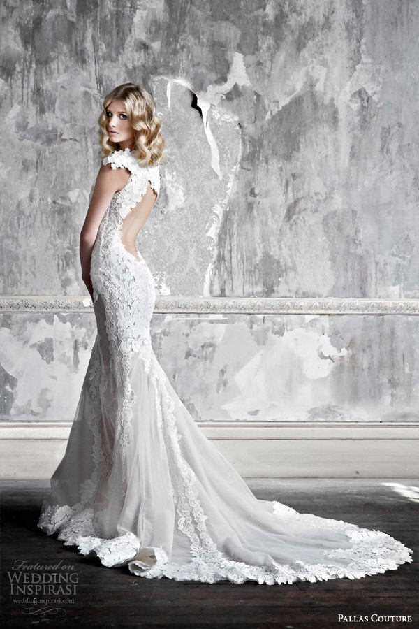pallas couture 2015 la promesse bridal collection colette french tulle applique wedding dress keyhole back