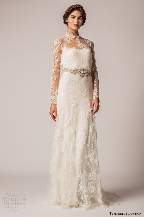 lace column wedding dress