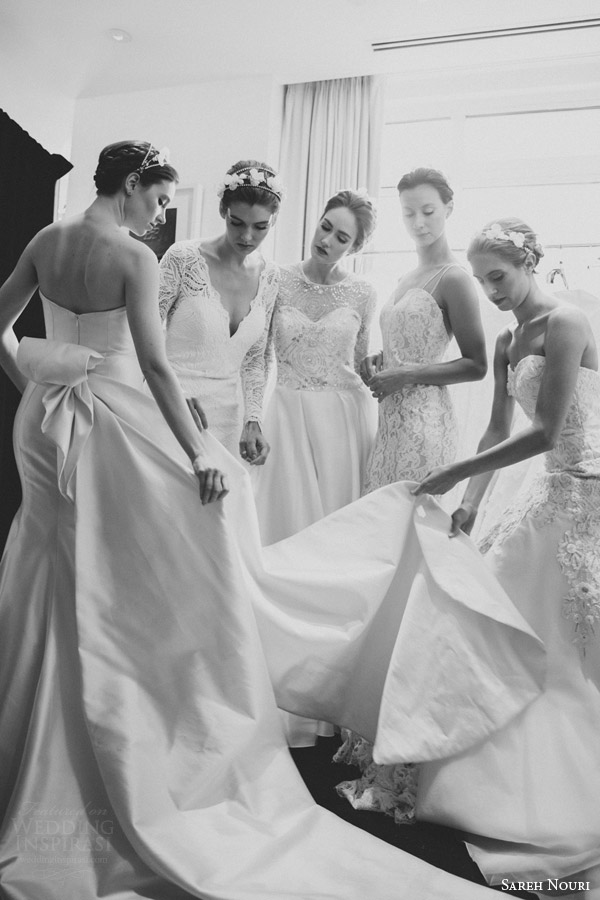 sareh nouri bridal spring 2016 wedding dresses back stage black white gowns sy photography