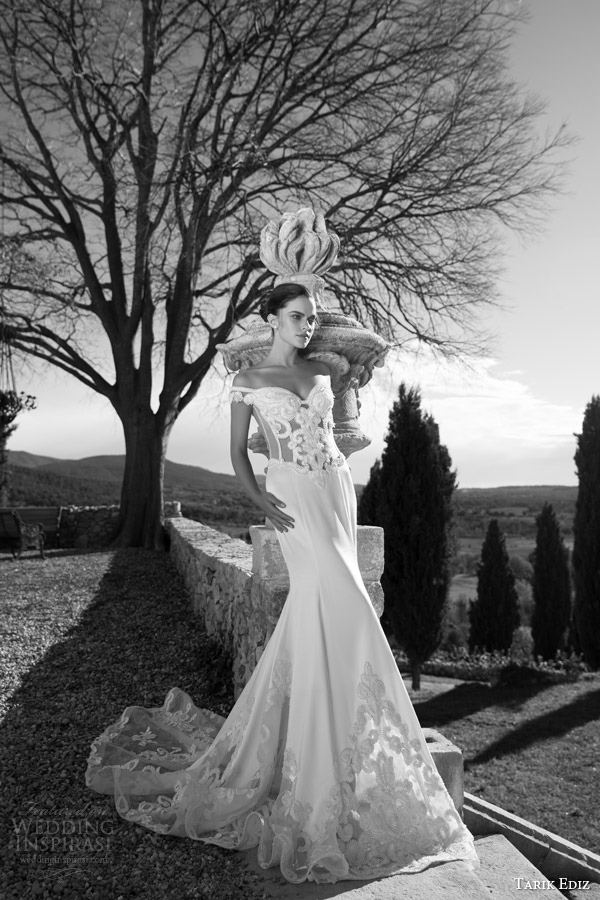 tarik ediz 2015 bridal zumrut off shoulder mermaid wedding dress sweetheart bodice