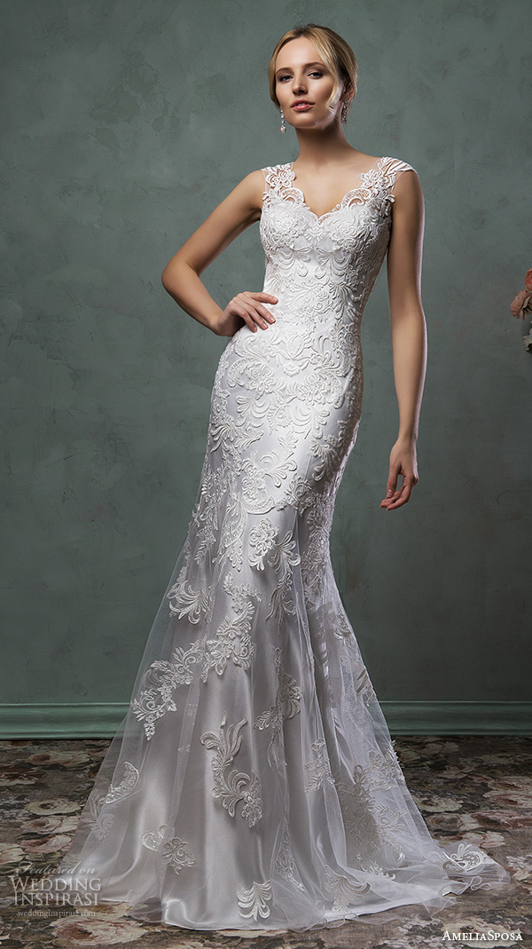 Silver embroidered wedding dress