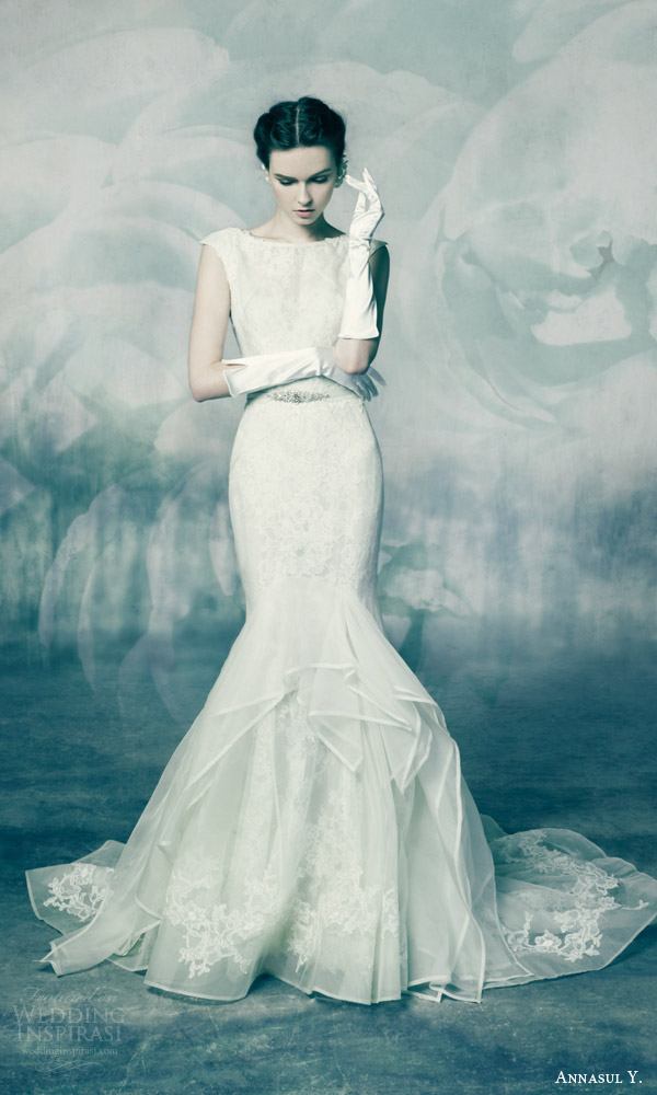 annasul y bridal 2016 agate cap sleeve mermaid wedding dress