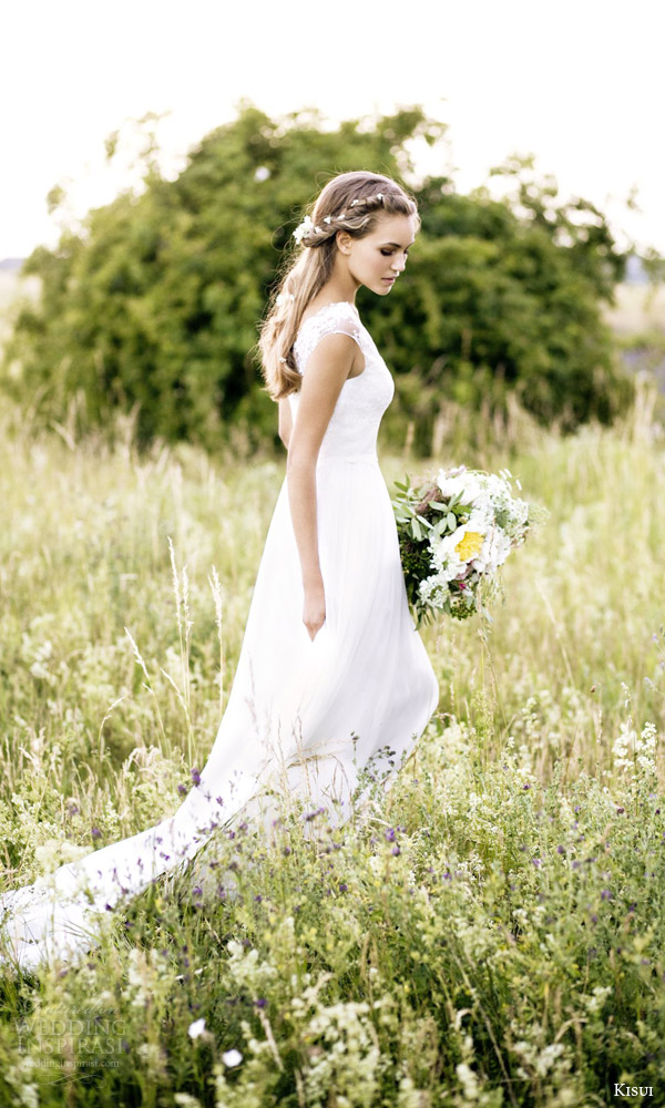 kisui 2016 oui bridal collection camille illusion cap sleeve wedding dress
