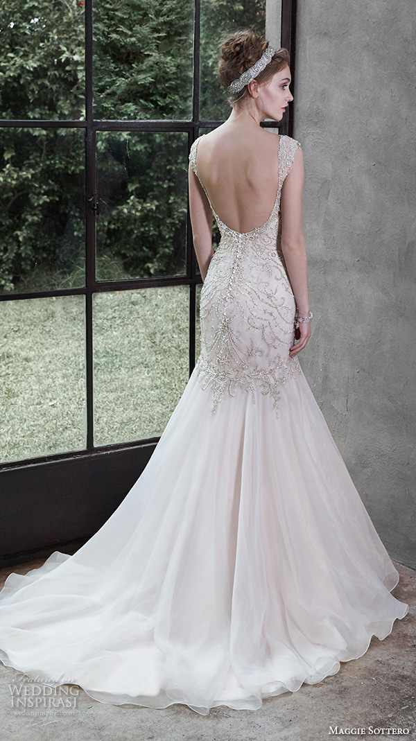 maggie sottero fall 2015 wedding dresses beautiful trumpet gown fit flare mermaid crystal beaded strap sweetheart neckline melissa back