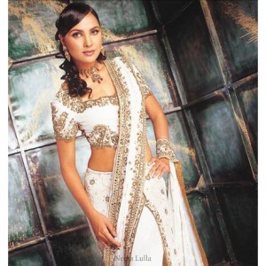 Indian bridal fashion -  white lehenga/ghagra choli traditional Indian wedding dress designed by Neeta Lulla