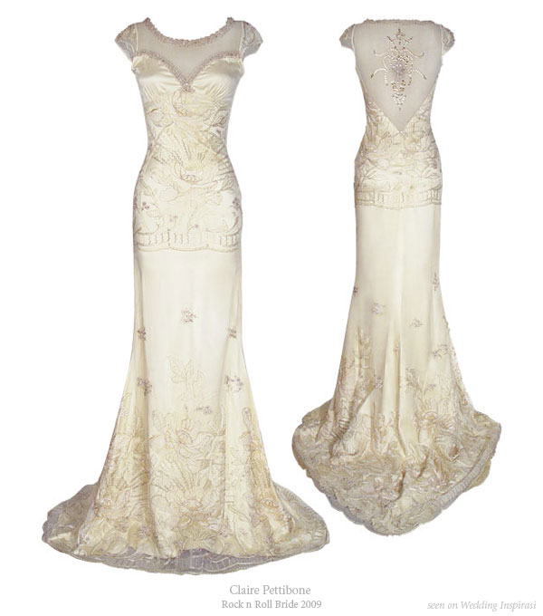 Chakra gown - Ecru embroidery with nailhead embellishment from Claire Pettibone 2009 Rock n Roll bride collection 2009 Chakra gown - Ecru embroidery with nailhead embellishment from Claire Pettibone 2009 Rock n Roll bride collection 2009