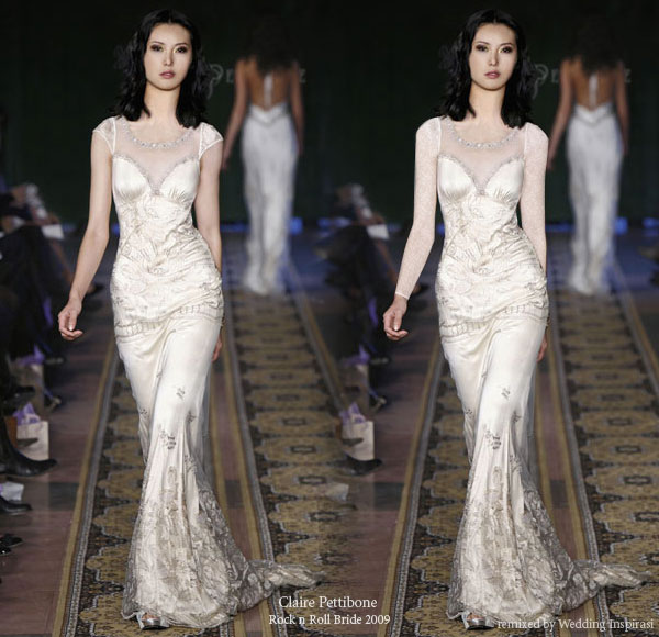 Claire Pettibone short sleeve and long sleeve wedding dress