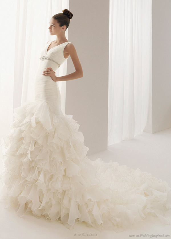 Aire Barcelona Burgos ruffle wedding dress from the 2010 bridal collection Aire Barcelona Burgos ruffle wedding dress from the 2010 bridal collection