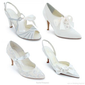 Pretty bows and embroidery galore - vintage inspired shoes to match your wedding gown by Rachel Simpson