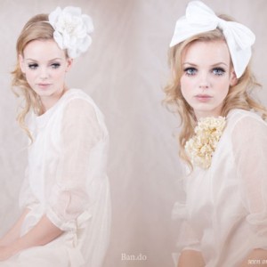 Big hair bow wedding accessory, huge flower bridal hairband