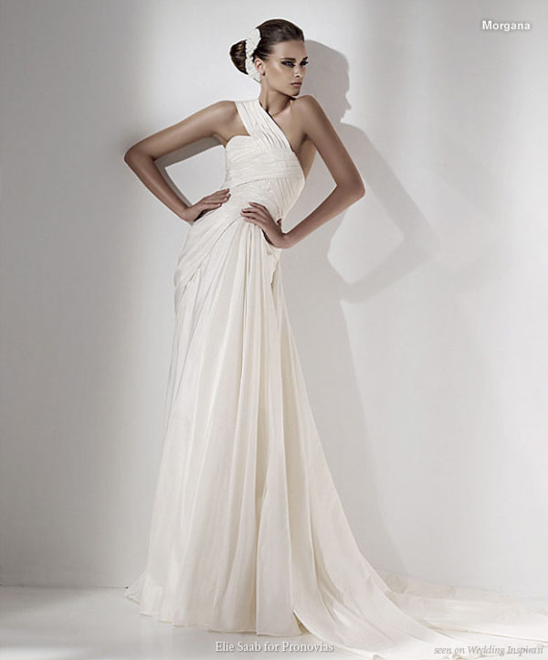 One shoulder morgana wedding gown Elie Saab Pronovias 2010