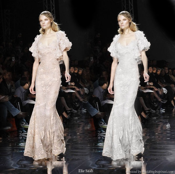 Dream Elie Saab bridal gown - Wedding Inspirasi remixed two of the designer's evening dress into one fantasy creation