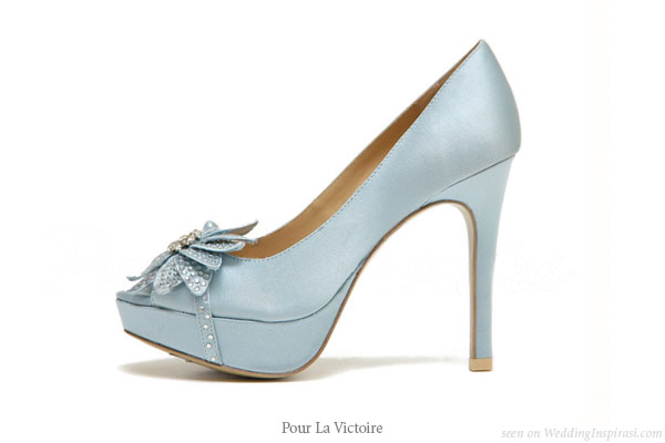 Alice blue high heel designer shoes from Pour La Victoire