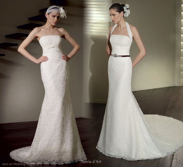 Novia d'art white wedding dresses - strapless and halter neck styles