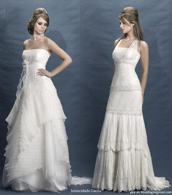 Two types of wedding dresses from Inmaculada Garcia bridal collection vestidos de novia