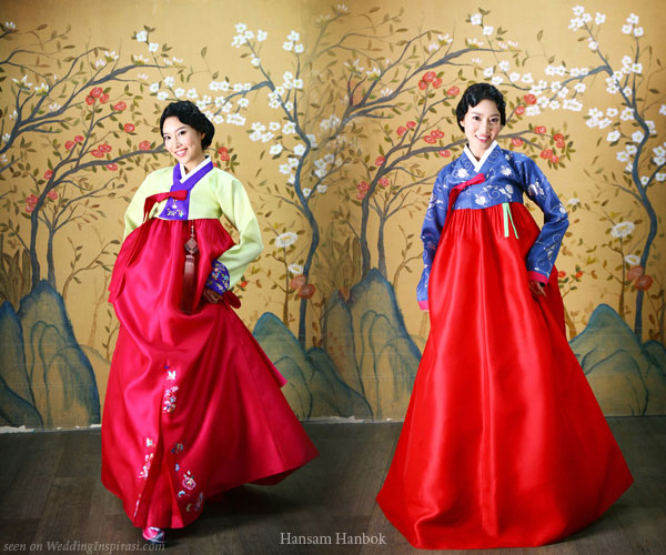 Colorful traditional korean costume called the hanbok