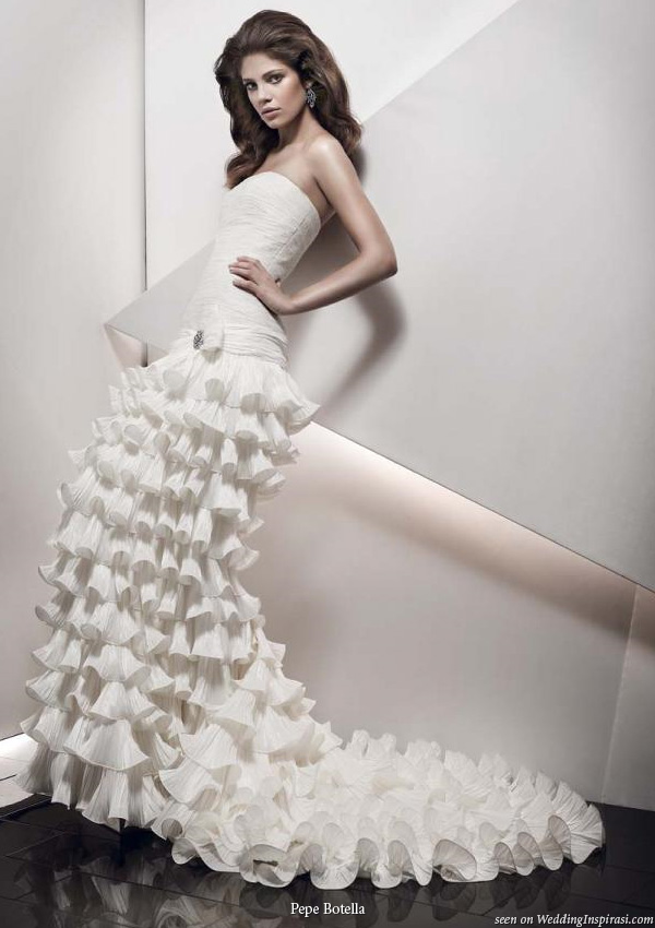Wedding dress with a Spanish flair - A celebration of ruffles from Spain-based bridal house Pepe Botella Novias