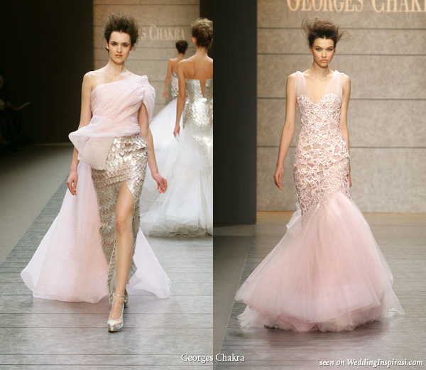 Pink and silver evening dress from Georges Chakra spring summer 2010 couture collection