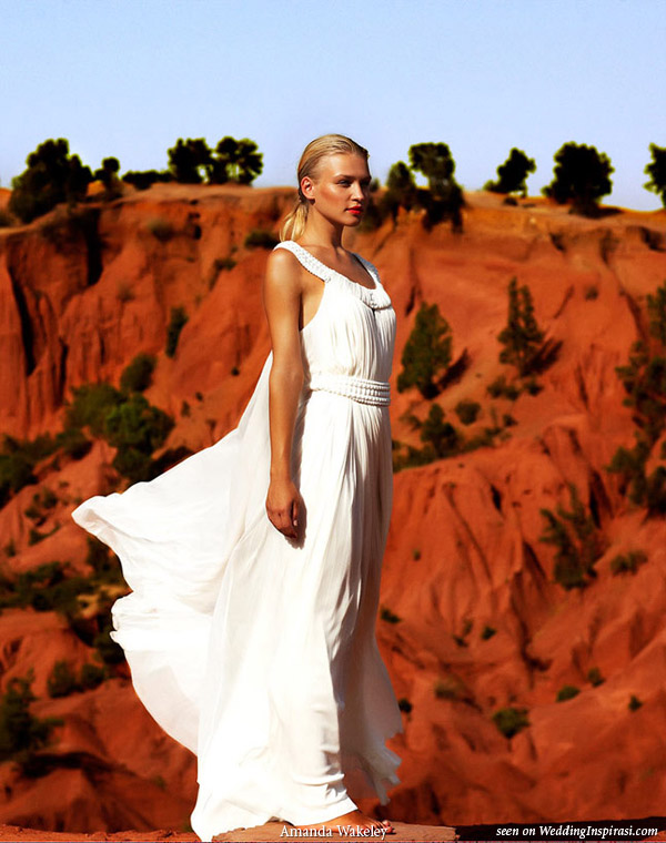 Amanda Wakeley Bridal collection - Silk tulle wedding dress with ivory bead detail 