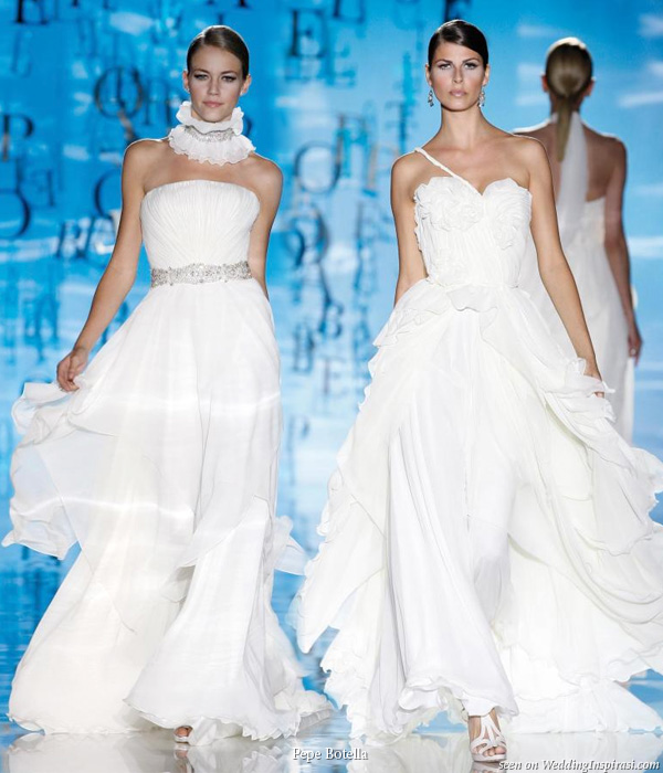 On the runway - white wedding gowns from Pepe Botella Novias