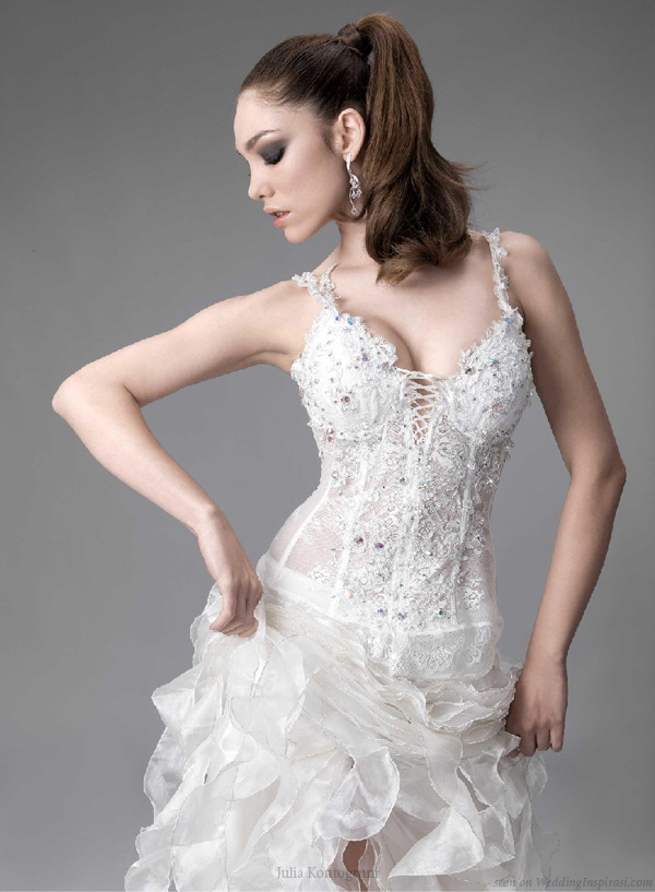 Deluxe crystal wedding dress by Bulgarian designer Julia Kontogruni