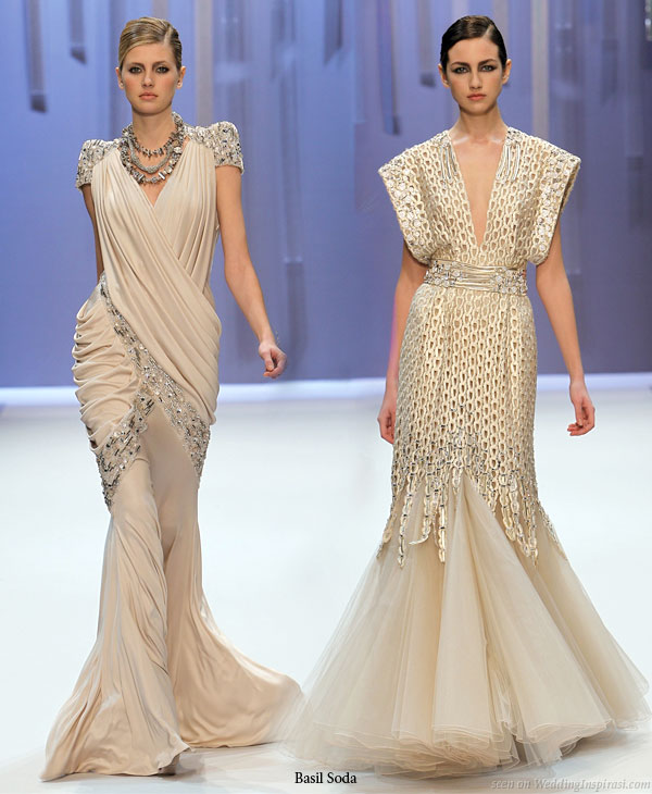 Wrapped in gold - luxurious haute couture dresses from Basil Soda 2010 spring summer collection on the runway