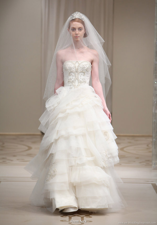 Goddess Diana ruffle bridal gown from Reem Acra Spring 2010 collection