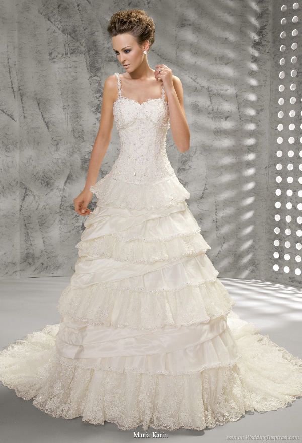 Ruffle tiers with spaghetti straps and structure bodice