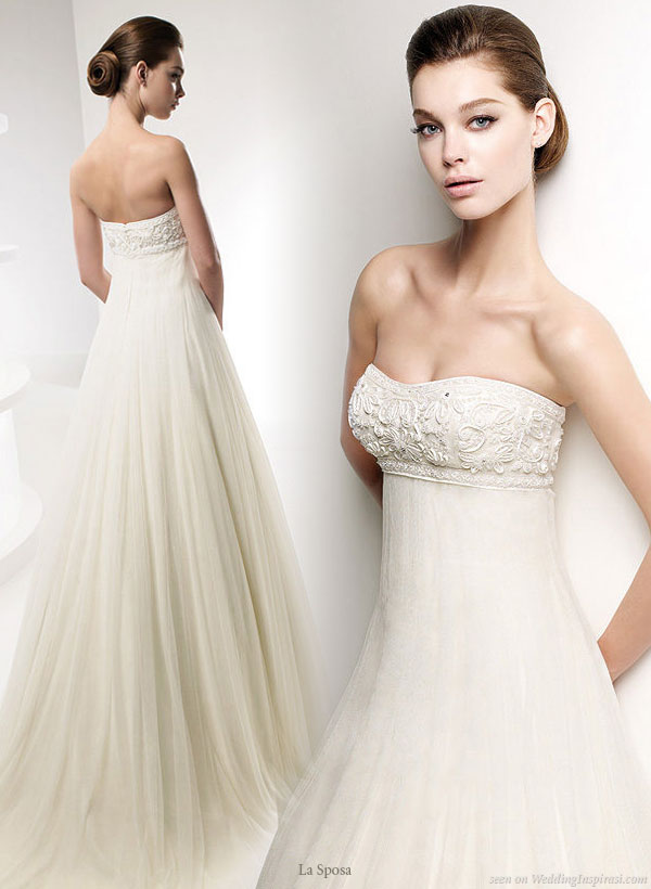 La Sposa 2010 collection wedding gown - Sweet strapless empire line bridal dress Lauria La Sposa 2010 collection wedding gown - Sweet strapless empire line bridal dress Lauria