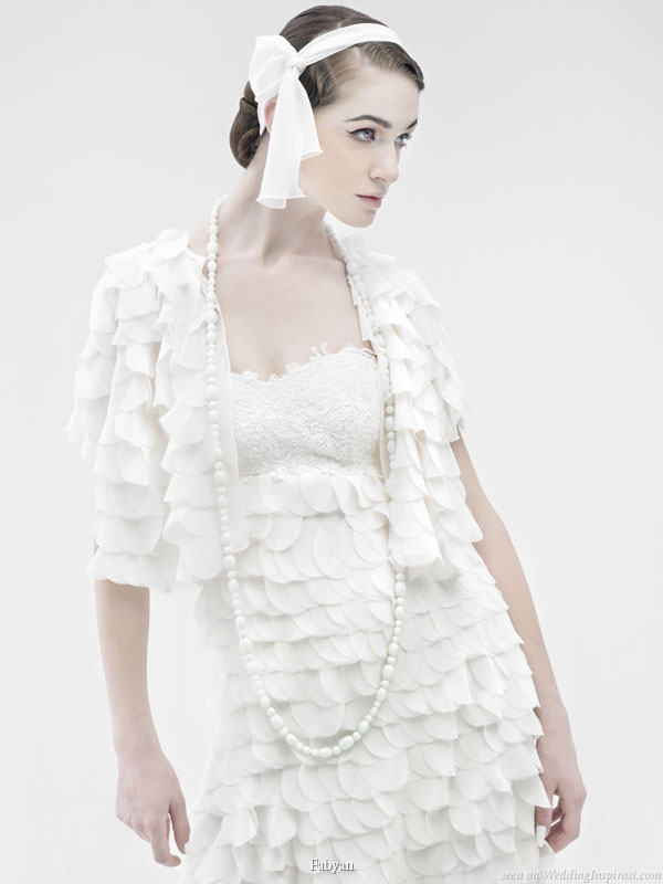 Petal Power - cropped jacket and dress with lots of pretty flounces from Fabyan 2010 bridal collection