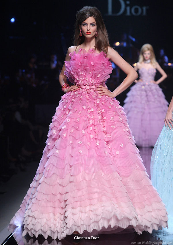 Pink Wedding dress inspiration from Christian Dior Cruise Resort 2011 Shanghai catwalk runway show