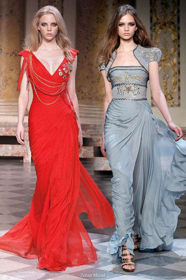 Zuhair Murad 2010 collection - Red and blue couture evening dress