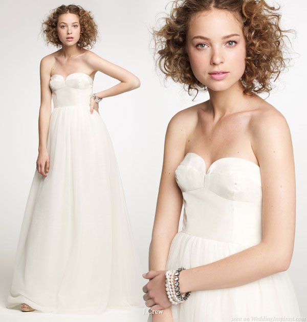 From J.Crew autumn winter bridal collection catalog - simple, elegant strapless wedding gown From J.Crew autumn winter bridal collection catalog - simple, elegant strapless wedding gown
