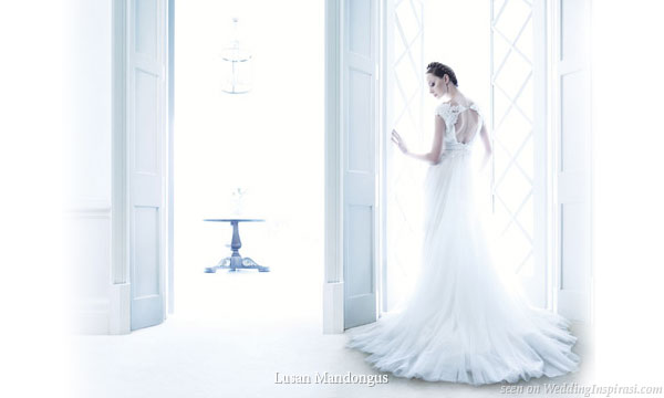 Lace back wedding gown designed by Lusan Mandongus 