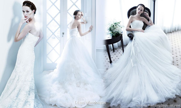 Romantic wedding dresses designed by Lusan Mandongus