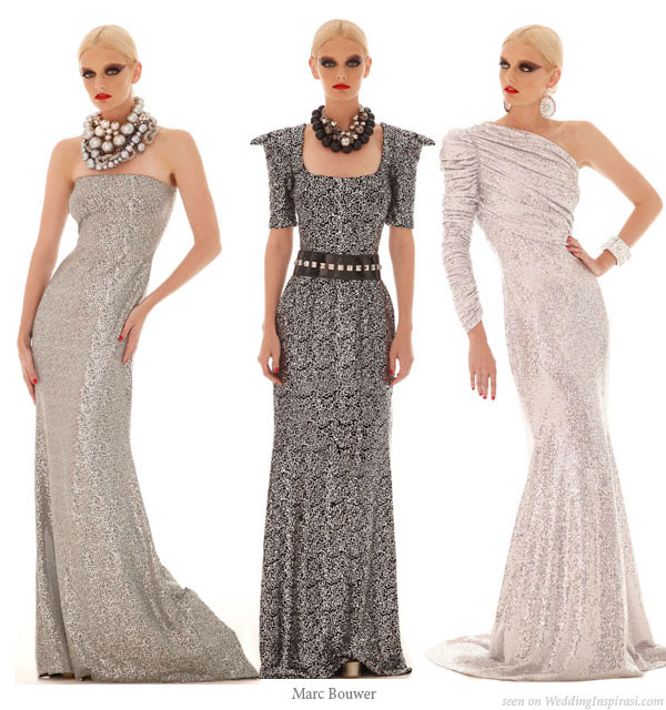 Metallic wedding and evening dresses from Marc Bouwer 2010 Spring collection