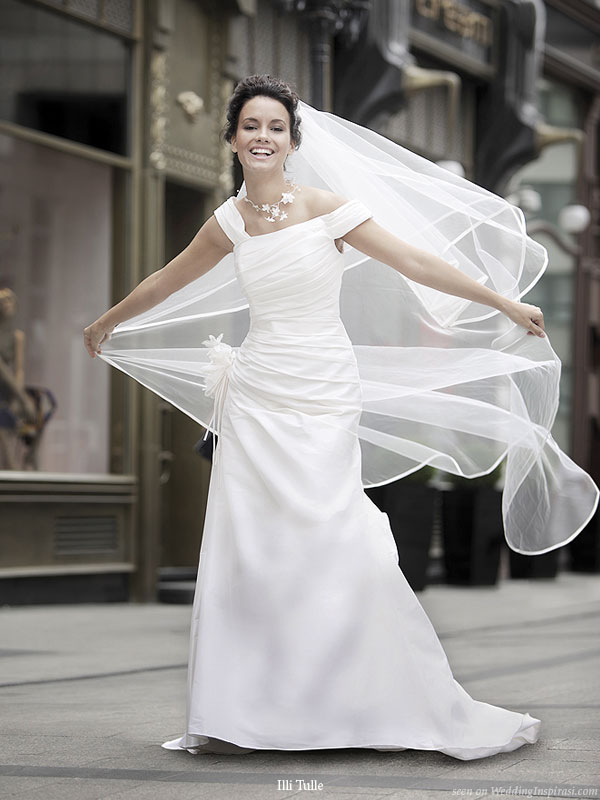 Off shoulder thick strap wedding dress from Illi Tulle 2010 bridal collection