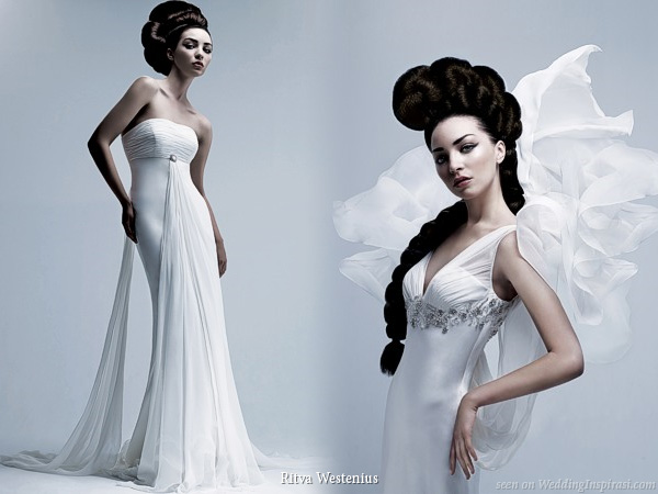 Strapless and strap wedding dresses from Ritva Westenius bridal collection