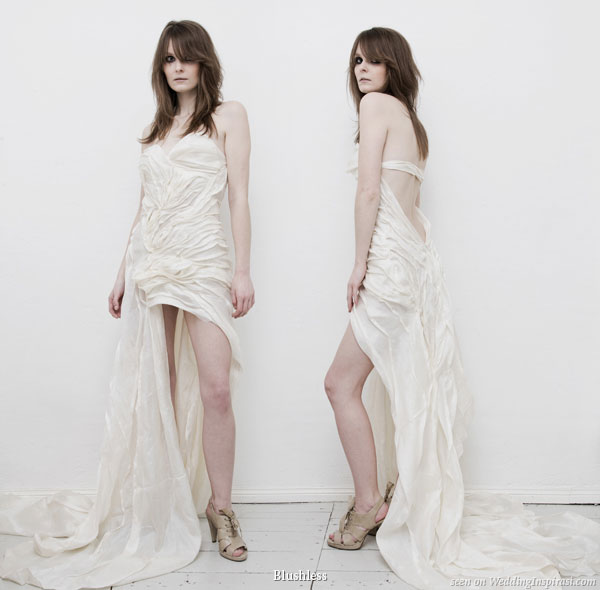 For the eco chic bride/wedding - flowing gown with exclusive wave stiching, made of 100% fairtrade/peacesilk by Blushless For the eco chic bride/wedding - flowing gown with exclusive wave stiching, made of 100% fairtrade/peacesilk by Blushless