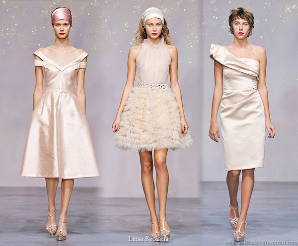 Luisa Beccaria Spring Summer 2010 collection - Short blush/nude/champagne gold dresses