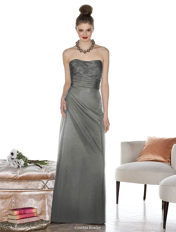 Cynthia Rowley designer bridesmaid dresses - strapless ruched long  gown available at Dessy Group