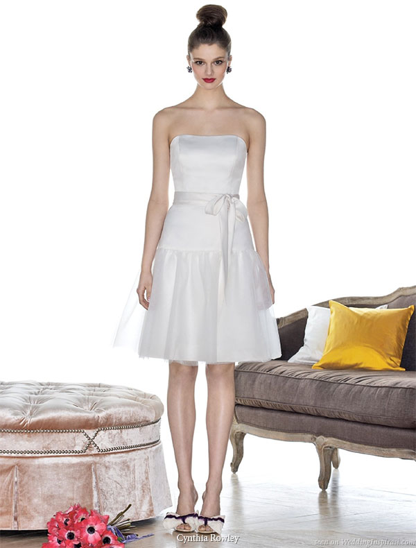 Cynthia Rowley bridesmaid collection 2010 - white flirty short  strapless gown 