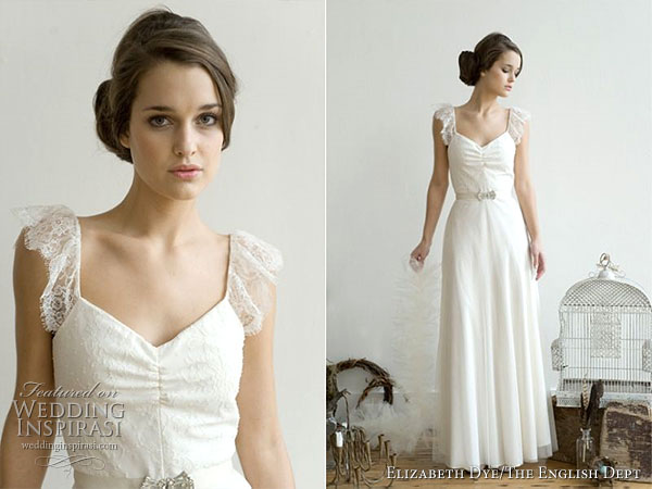 Pretty feminine wedding dress from Elizabeth Dye 2010 bridal gown  collection Heroines on the English Dept 