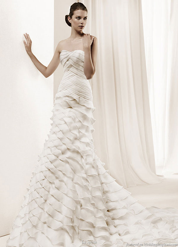 La Sposa 2011 Bridal Gown Collection -- Dante tiers of ruffle  wedding dress, sweetheart neckline strapless