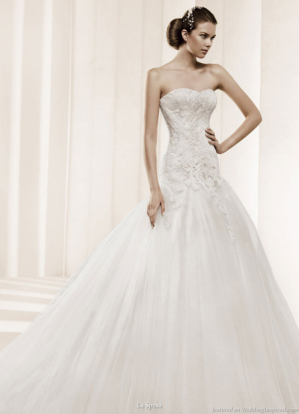 La Sposa 2011 Bridal Gown Collection -- Detalle strapless wedding  dress with ruched bodice, full a-line skirt