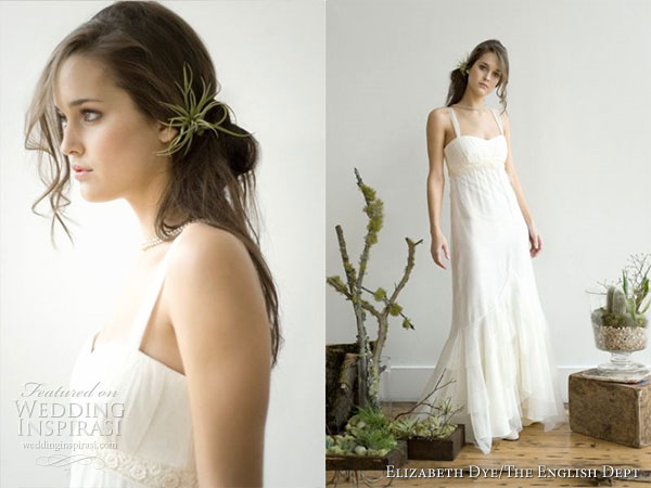 Elizabeth Dye 2010 bridal gown collection Heroines on the English   Dept  - romantic wedding dress with straps