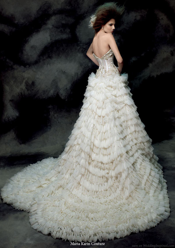 Maria Karin Couture 2011 bridal gown collection - strapless wedding dress with dramatic ruffle skirt Maria Karin Couture 2011 bridal gown collection - strapless wedding dress with dramatic ruffle skirt