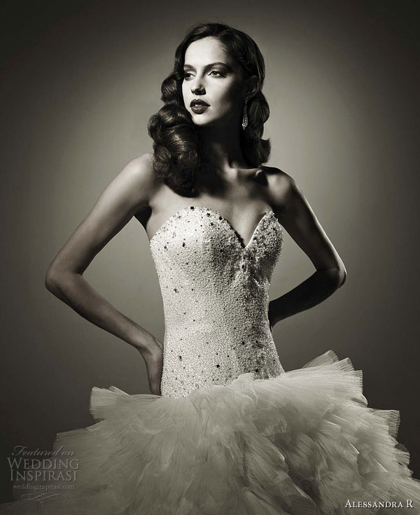 Alessandra R 2011 strapless wedding dress, Nicole Group