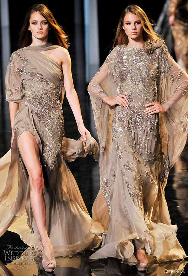 Elie Saab Couture Fall/Winter 2010/2011 earth tones shimmery  evening gowns