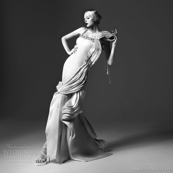 Angelo Mozzillo White Collection 2010 wedding dress with beautiful draping